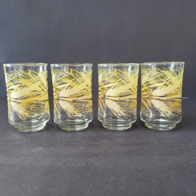 Four (4) Libbey Golden Wheat 6 oz. Juice Glasses Vintage 1970s 3