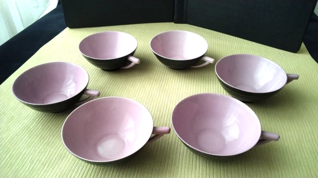 6 Tasses à café ou thé en Porcelaine de Limoges FRG. Style Art Déco