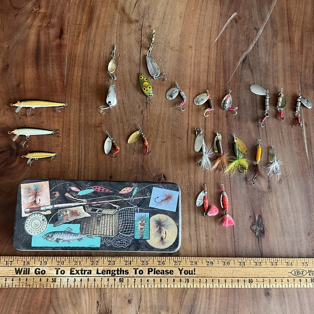 3 Leurres Vintage Spinrite Pedigo – Neufs Dans Boîte Pour Pêche En Eau Douce