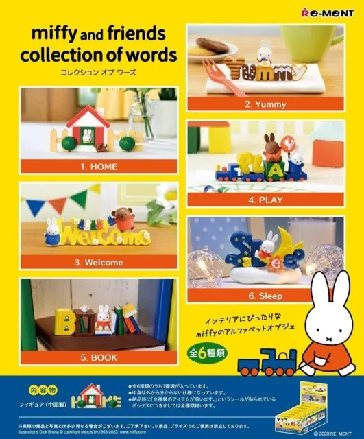 RE-MENT Miffy and Friends Collection of Words Box All 6 types 6 pieces