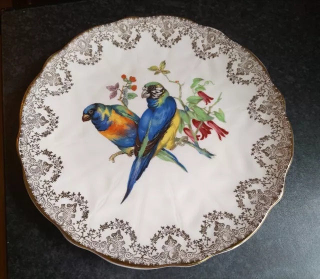 Beautiful Harleigh China Large Decorative Plate Depicting Exotic Birds Rare