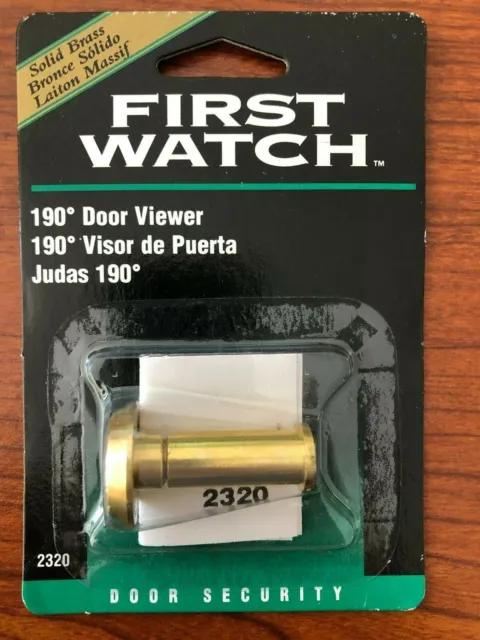 Solid Brass 2320 Wide Angle Door Viewer 190 Degree, Polished Brass, First Watch