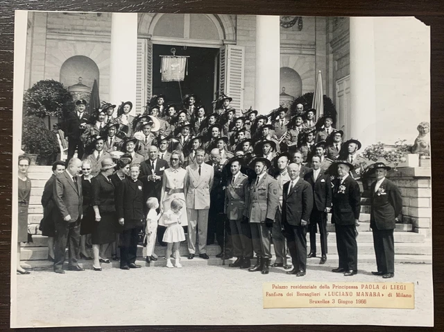 Grande Foto Fanfara Bersaglieri LUCIANO MANARA Milano - 1966 Paola di Liegi