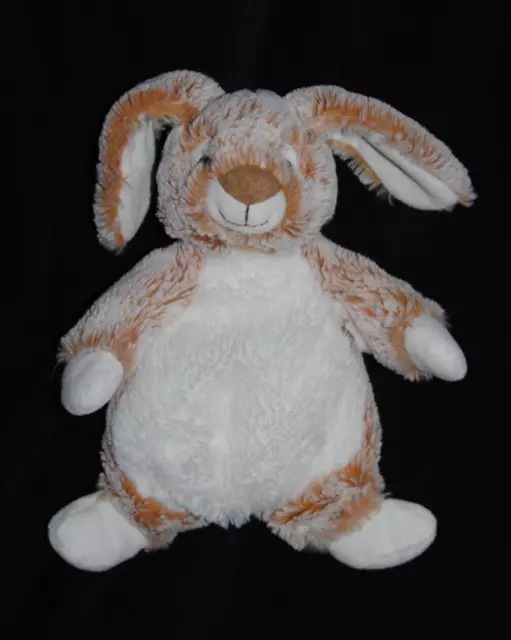 Doudou peluche lapin blanc chiné roux NICOTOY queue blanche bille 22 cm TTBE