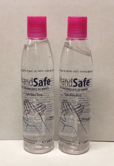 Pack 2 Unidades Gel Higienizante de manos HandSafe 250ml Con Aloe. Total 500ml