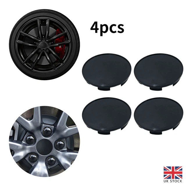 4Pcs Universal Car Wheel Centre Hub Cover Center ABS Rims Caps Black 64mm/69mm