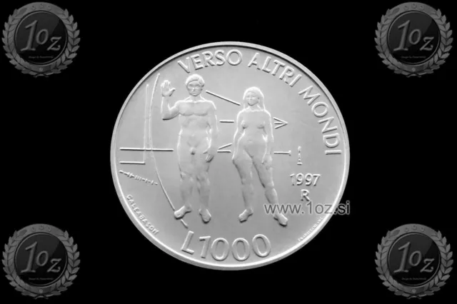 SAN MARINO 1000 LIRE 1997 ( UNIVERSE ) SILVER Commemorative Coin (KM# 369) UNC