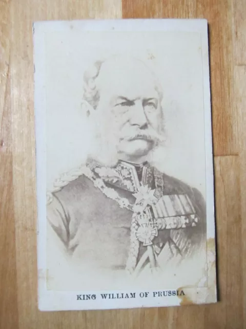 Nice Orig Civil War Period Carte de Visite Photo of King William of Prussia, CdV
