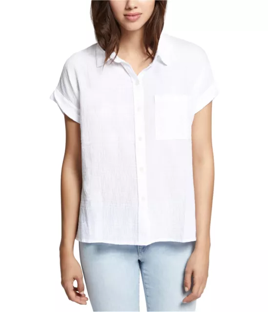 Sanctuary Clothing Womens Boyfriend Button Up Shirt, White, Medium