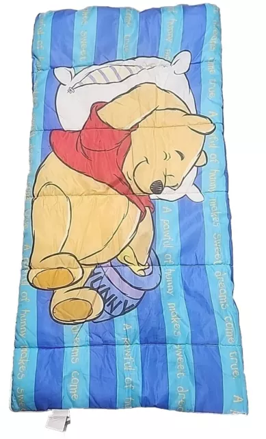 Vintage 90s Winnie the Pooh Hunny Pot Kids Sleeping Bag (Nice Condition!) 29x53
