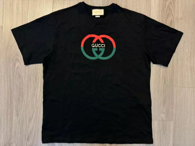 Gucci Cotton Jersey Printed Tee Shirt black sz L