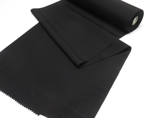 2F06z750  Japanese Kimono Silk BOLT FABRIC  Black 566.9x14.4