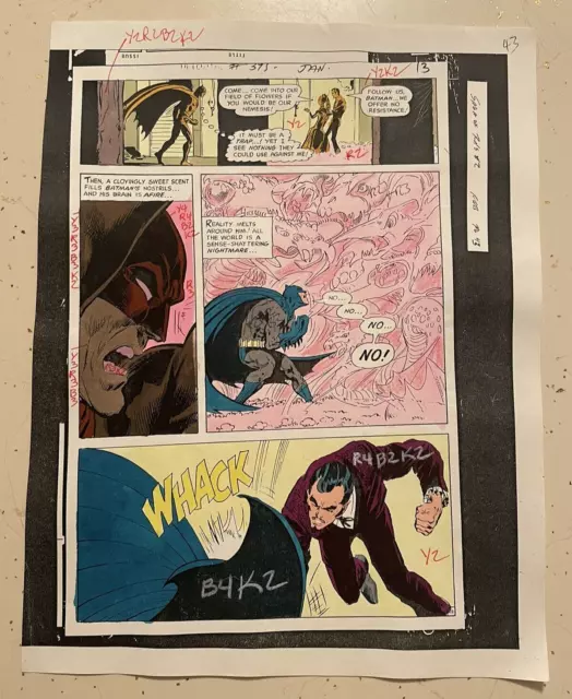 BATMAN RA'S AL GHUL #2 art original color guide BATMAN DRUG NIGHTMARE NEAL ADAMS