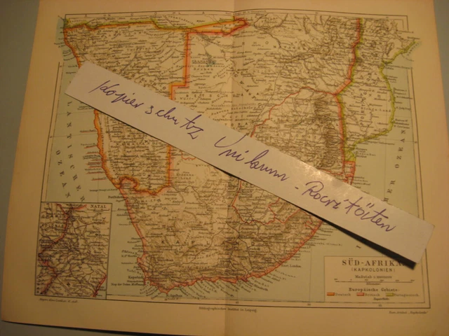 2 Karten von 1903 Deutsche Kolonien Afrika Kapkolonien,Bodenschätze-Original