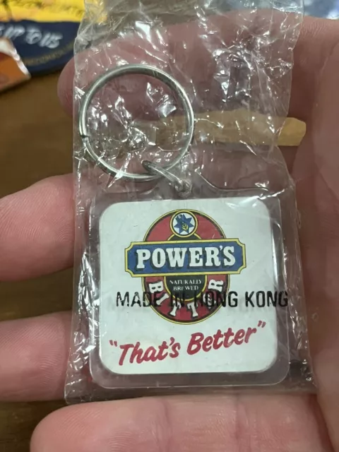 Vintage Powers Bitter Key Ring Original Wrapper Made In Hong Kong