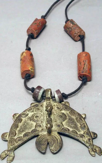 African Authentic Traditional Original Pendant Bronze  Jewelry Bauxite Necklace