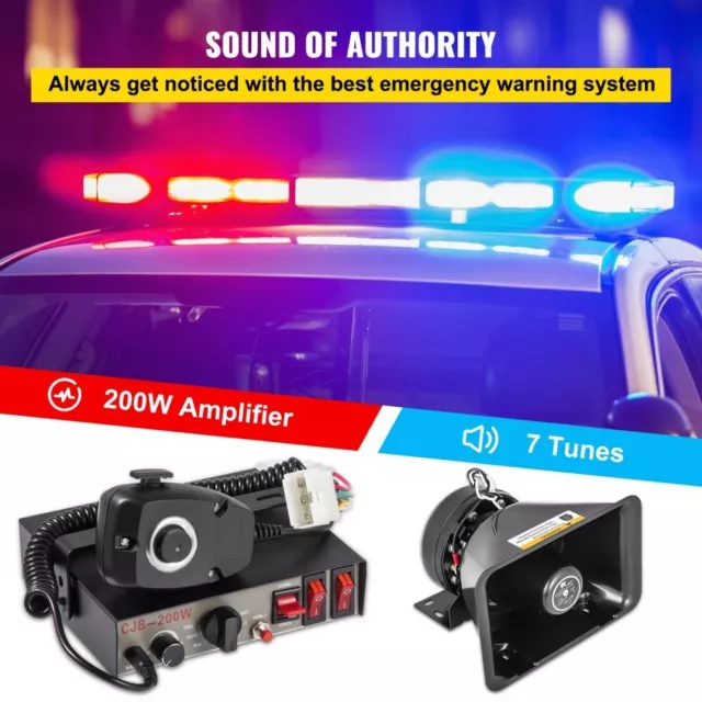 Car Alarm Professional PA System for Vehicles 7 Tunes Super Loud With Mic 12V DC