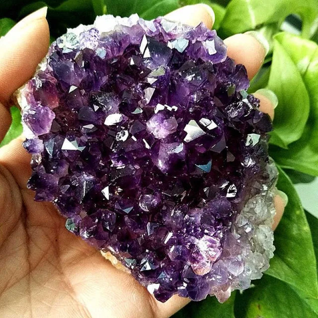Groß Natürliche Amethyst Cluster Druzy Geode Quarz Bergkristall Stein Heilung*