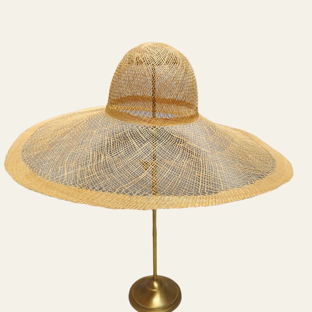 Open Weave Natural Buntal Capeline - 15" - Para Millinery