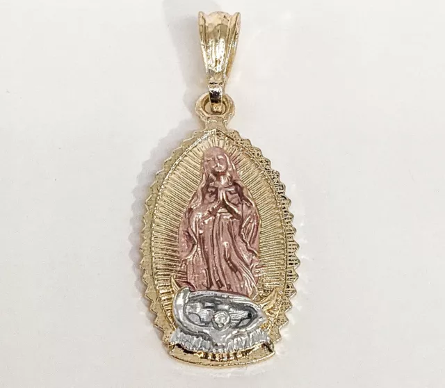 Gold Plated My Lady Virgin Mary Pendant Oro Laminado Virgen de Guadalupe Medalla