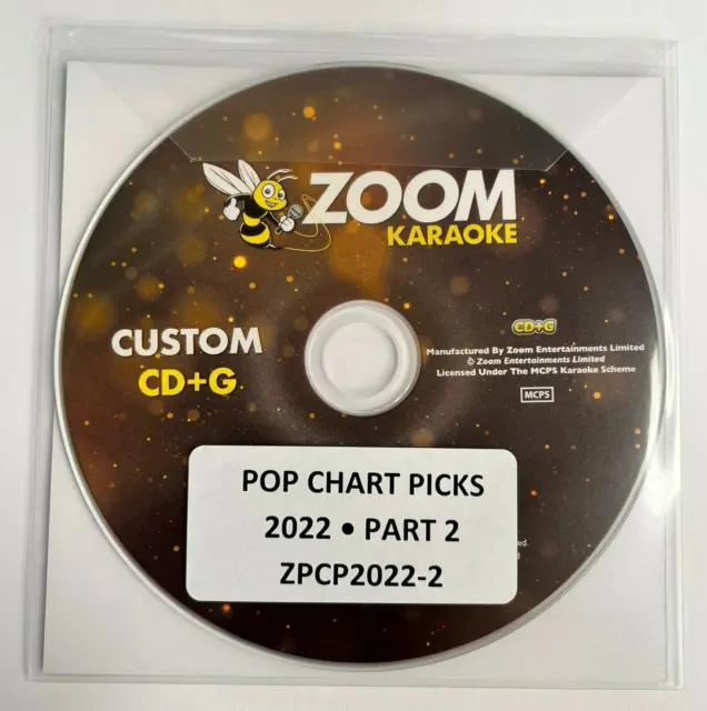Zoom Karaoke CD + G Disc - Pop Chart Picks 2022 (Teil 2) - 15 große Pop Hits! 2