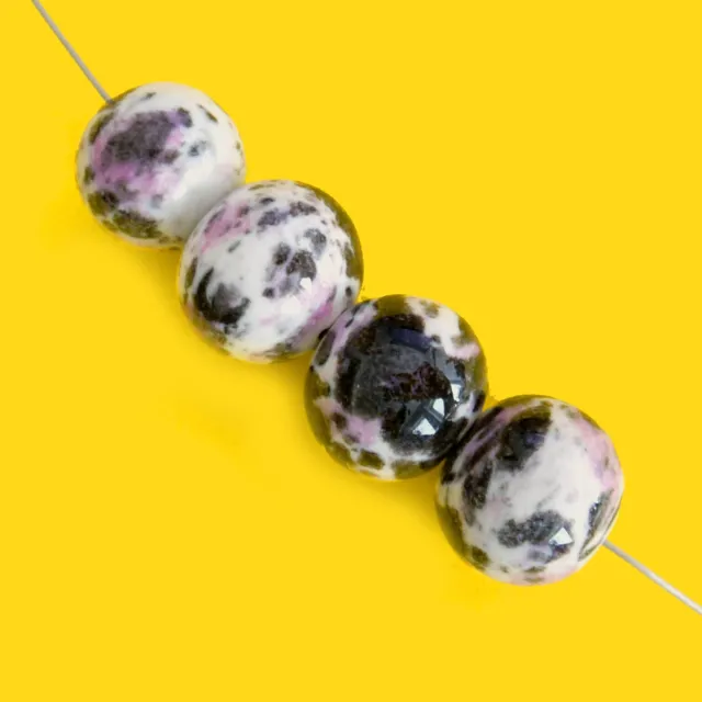 Keramikperlen Rondelle 13-14 mm 20 Perlen schwarz pink massiv nenad-design AN276