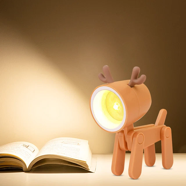 Animal Bedroom Lamp Adjustable Desktop Lamp for Room Decoration (Deer Brown) FS2