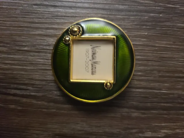 Neiman Marcus Jay Strongwater 2" Mini Picture Frame or Clip Pin Green Enamel