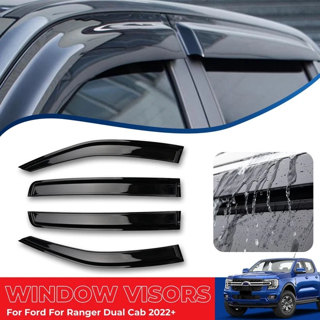 WEATHERSHIELDS WINDOW VISORS For Ford Ranger Next Gen Dual Cab 2022 ...