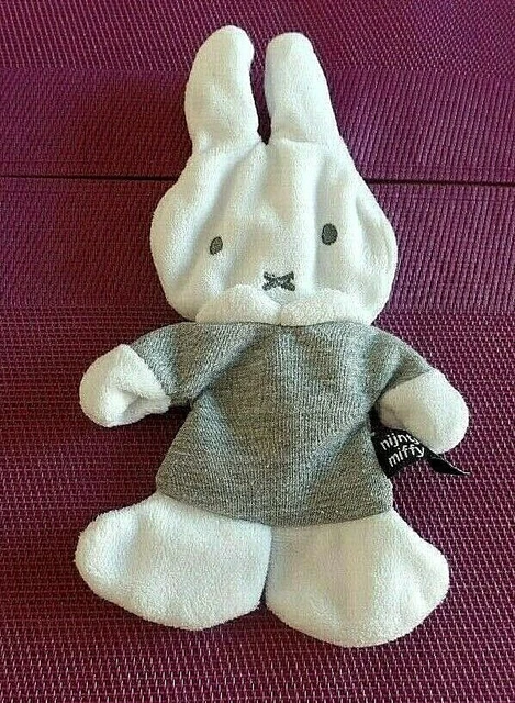 A1 / doudou plat lapin blanc gris NIJNTJE MIFFY