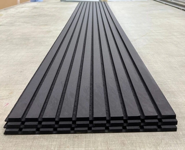 CHARCOAL BLACK SLATWALL Panels Slat Wall Panelling Cladding 39cm x ...