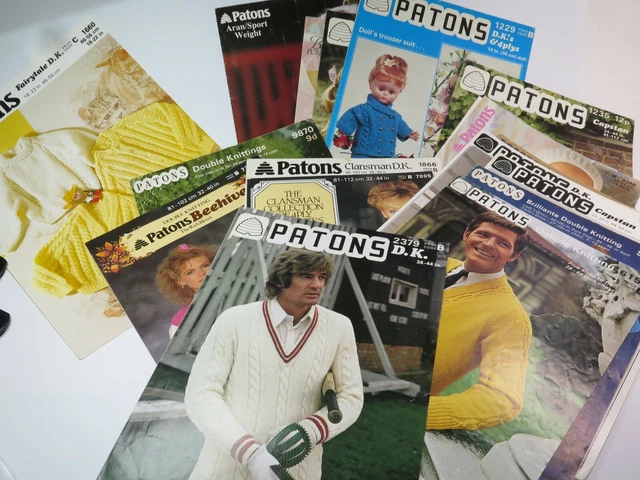 Vintage Patons Lavoro a Maglia Pattern 1960s 70s 80s Selezione per Favore Scelta