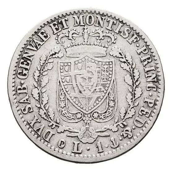 Linnartz ITALIEN SARDINIEN Karl Felix Lira 1827 Genua Sehr schön 2