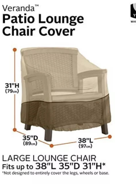 classic accessories. NWOT Veranda khaki chair Lounge cover Patio Furniture F1 3