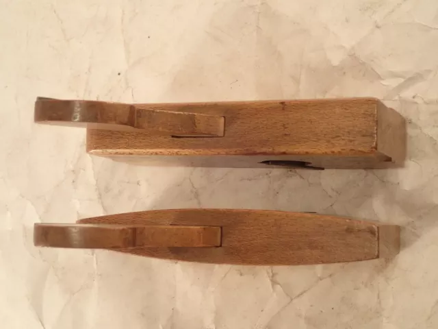 NICE ! Matched Pair of Coachmaker Compassed Rabbet Molding Planes 7/8" Cut 2