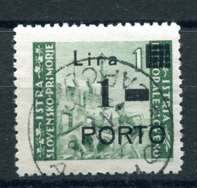 Istria Litorale Sloveno 1 lira "P" stretta e punto tondo usato