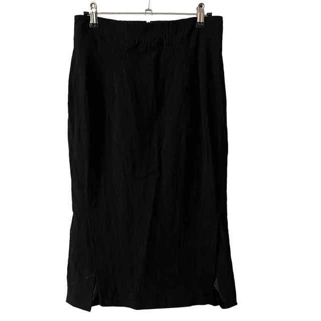ZAC POSEN Womens 6 Trumpet Pencil Skirt Black Slits Career Sleek Viscose Blend