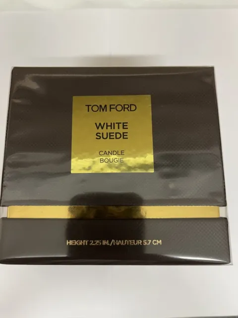 Candela TOM FORD PELLE SCAMOSCIATA BIANCA 2,25"" 5.7 ~ IN SCATOLA ~ SIGILLATA IN FABBRICA