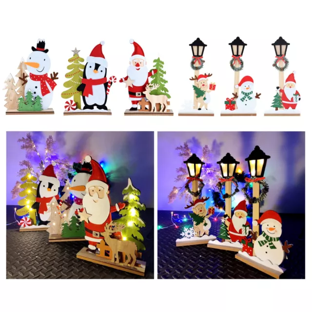 Filz Weihnachtsornamente LED Dekoration Weihnachten Weihnachtsmann Schneemann Rentier Pinguin Geschenk