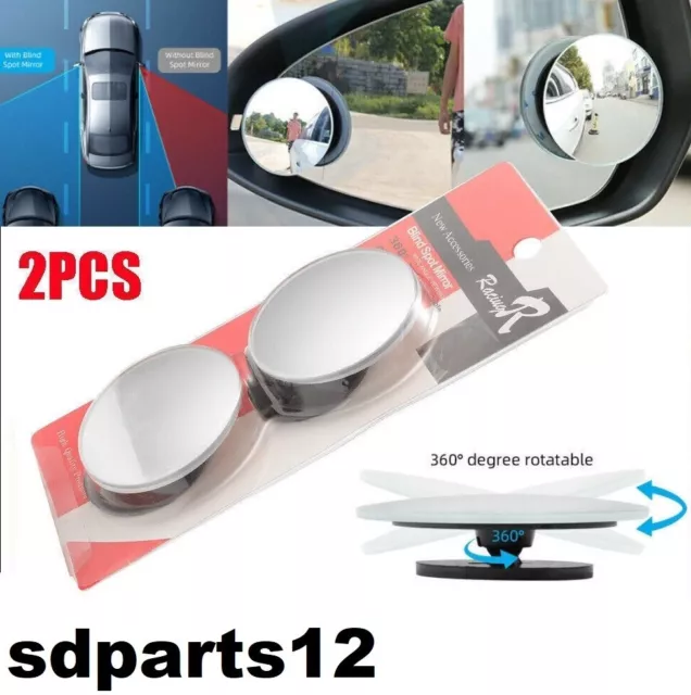 2 Pièces Rétroviseurs Pour Angle Mort Ronds en Verre Pour Voitures Mort  Grand Angle Réglable Blind Spot Mirror Voiture Rétroviseurs Extérieur Angle  Mort Rotation à 360° Pour Tous Types de Voitures 