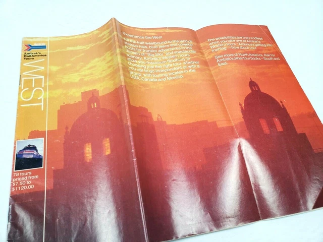 Amtrak Rail America Tours West Vintage 1982 Brochure Booklet Railroad Train