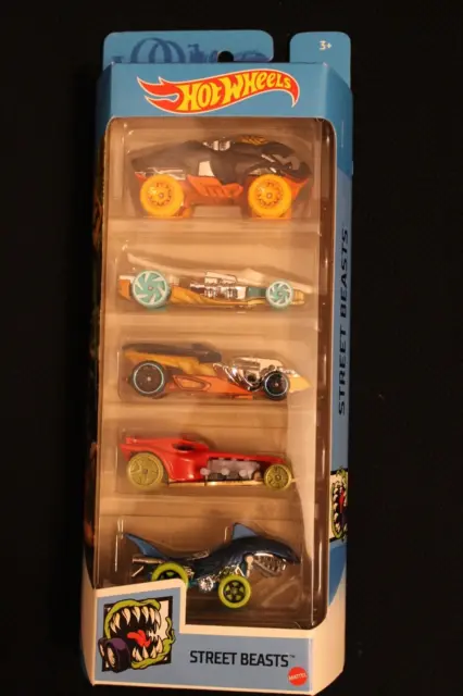 2021 Hot Wheels 5 Pack Street Beasts GTN49 Beat All/Croc Rod/Shark Bite/Draggin'