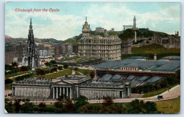 Postcard Edinburgh from the Castle Scotland posted 1922