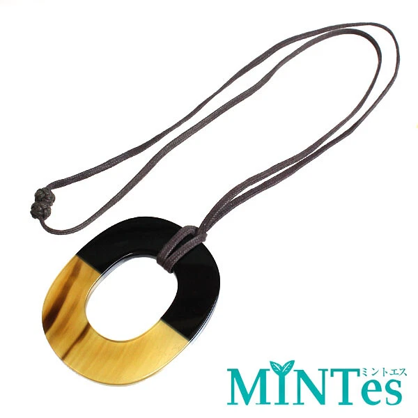 Hermes Buffalo Horn Necklace Brown Beige Second Hand