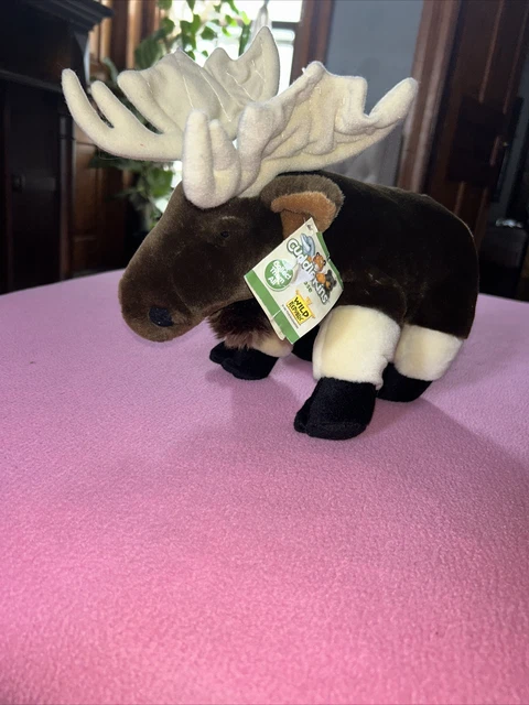WILD REPUBLIC PLUSH Moose Brown Tan Standing Stuffed Animal Toy