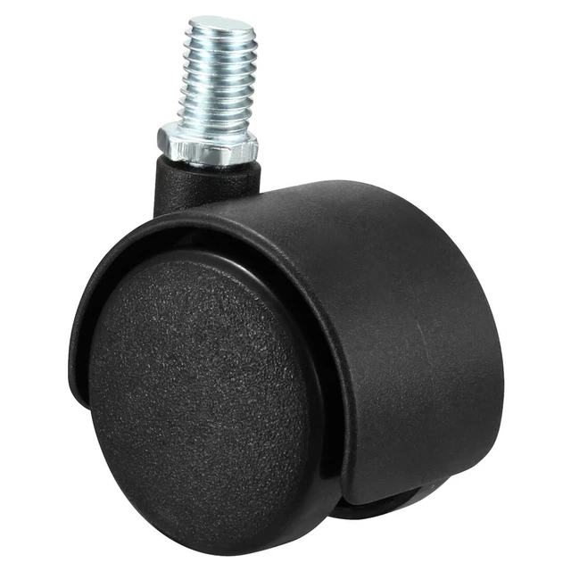 Swivel Caster Wheels 1.5 " Nylon M10 x 13mm Threaded Stem Caster Wheel, 2 Pcs