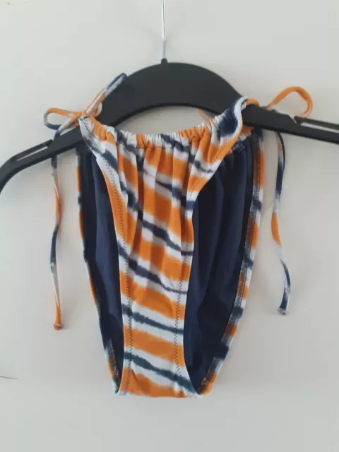 Urban Outfitters Blue & Orange Tie Side Bikini Bottoms BNWT Size Large RRP £14