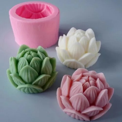 Lotus Soap Mold Model Plaster DIY Silicone Shaped Handmade Mold Soap 2