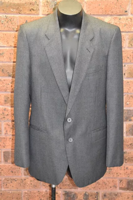 BENINI Vintage 90s Grey Wool Blend Suit Jacket 42R - EUC