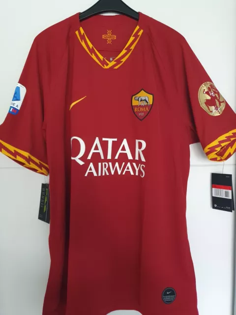 NEU Original Fußball-Trikot AS Rom de Rossi dunkelrot-gelb Gr. L J selten